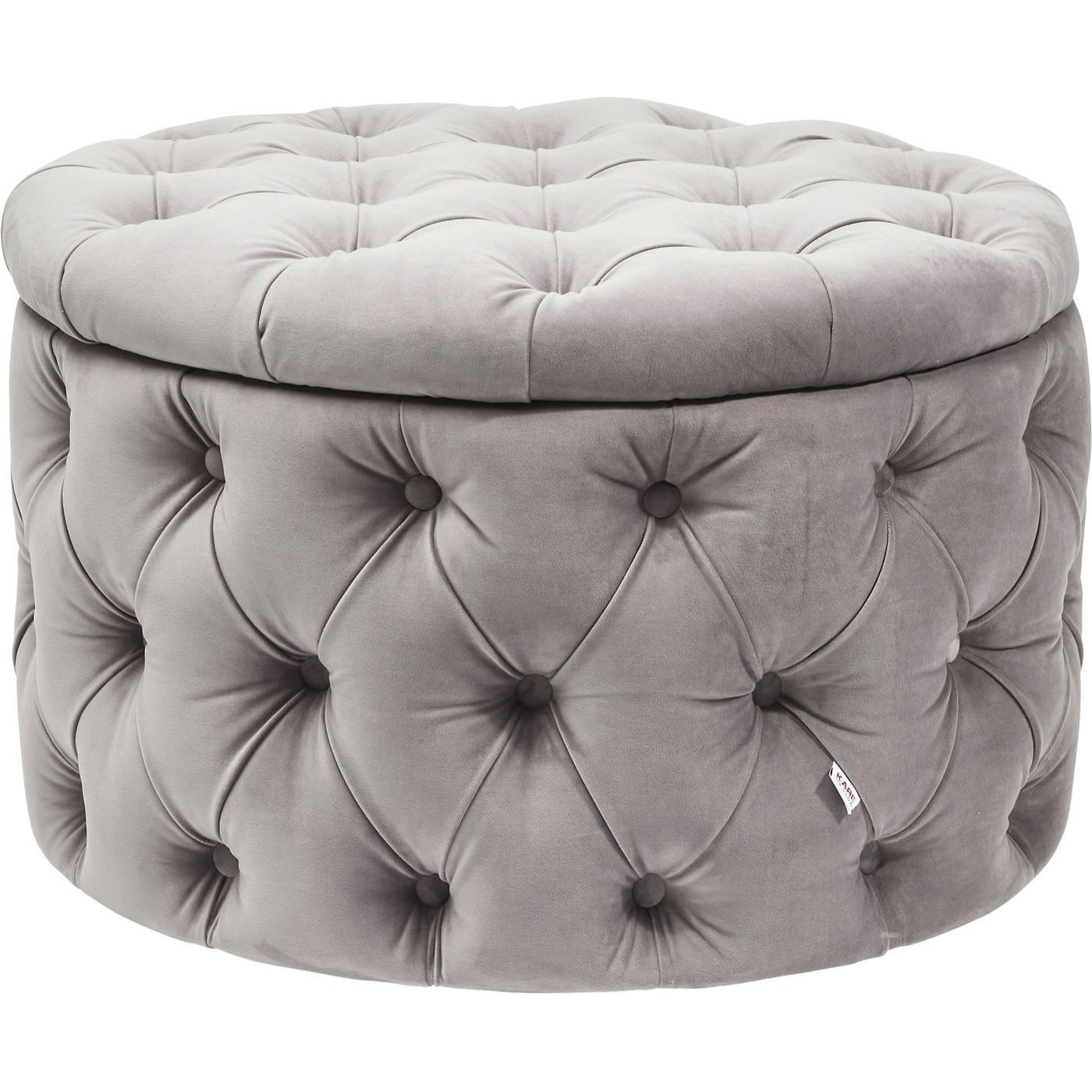 Tabouret coffre Desire velours gris Kare Design