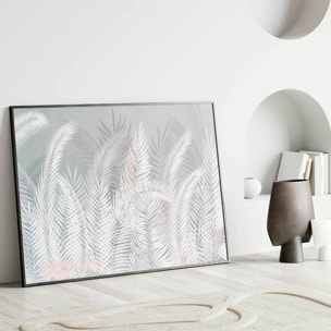 Affiche encadrée feuillage tropical pastel Affiche + cadre en métal - Noir