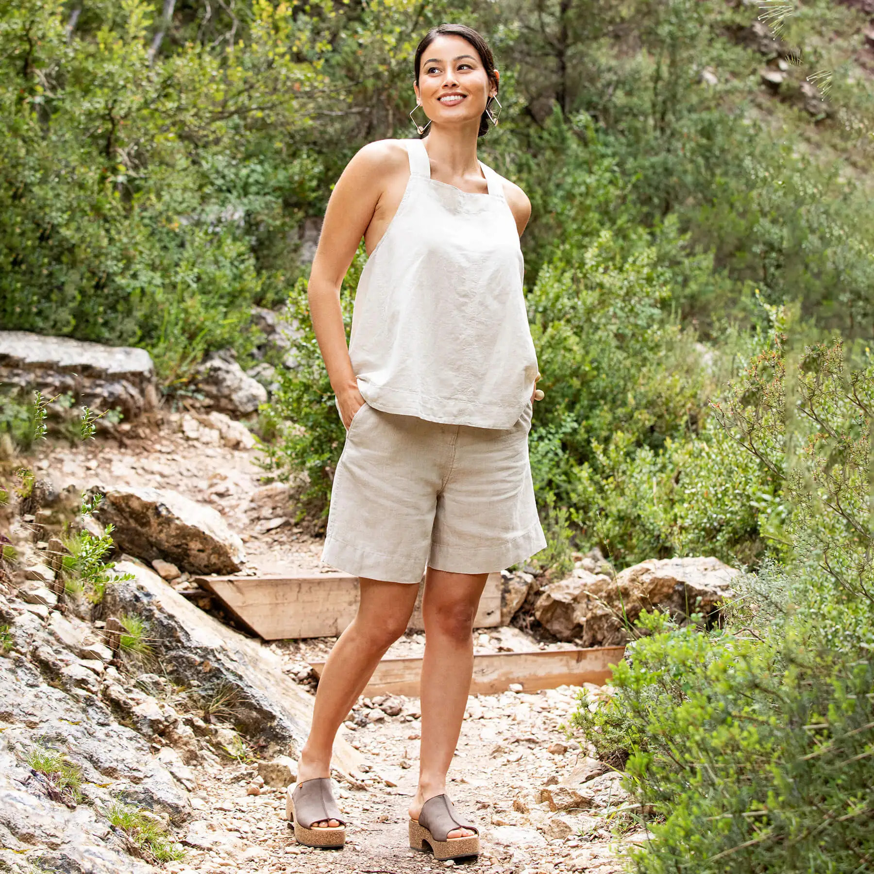 Sandalias con tacón N5892 PLEASANT PIEDRA /ARBEQUINA color Piedra