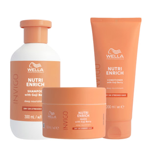 WELLA PROFESSIONALS Kit Invigo Nutri-Enrich Shampoo Nutriente 300ml + Maschera 150ml + Balsamo 200ml