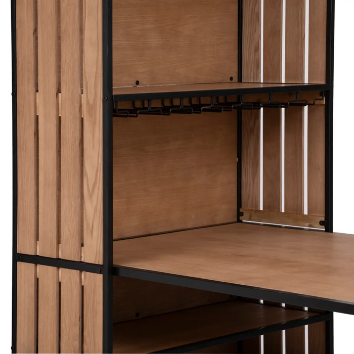 Table de bar "Bakos" - bois et métal - 153x80 cm