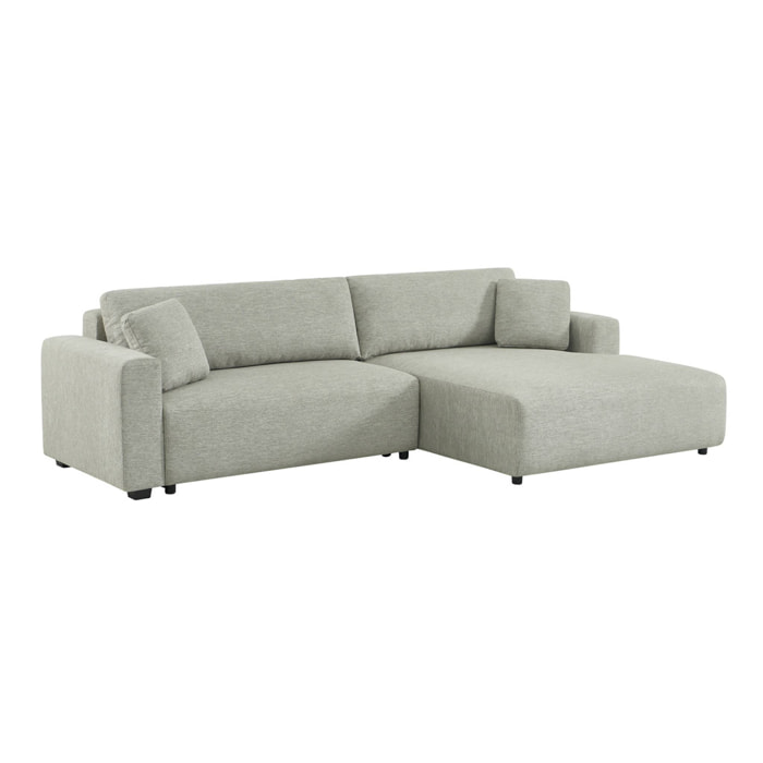 Canapé d'angle droit convertible 3 places tissu avec coffre WIDE