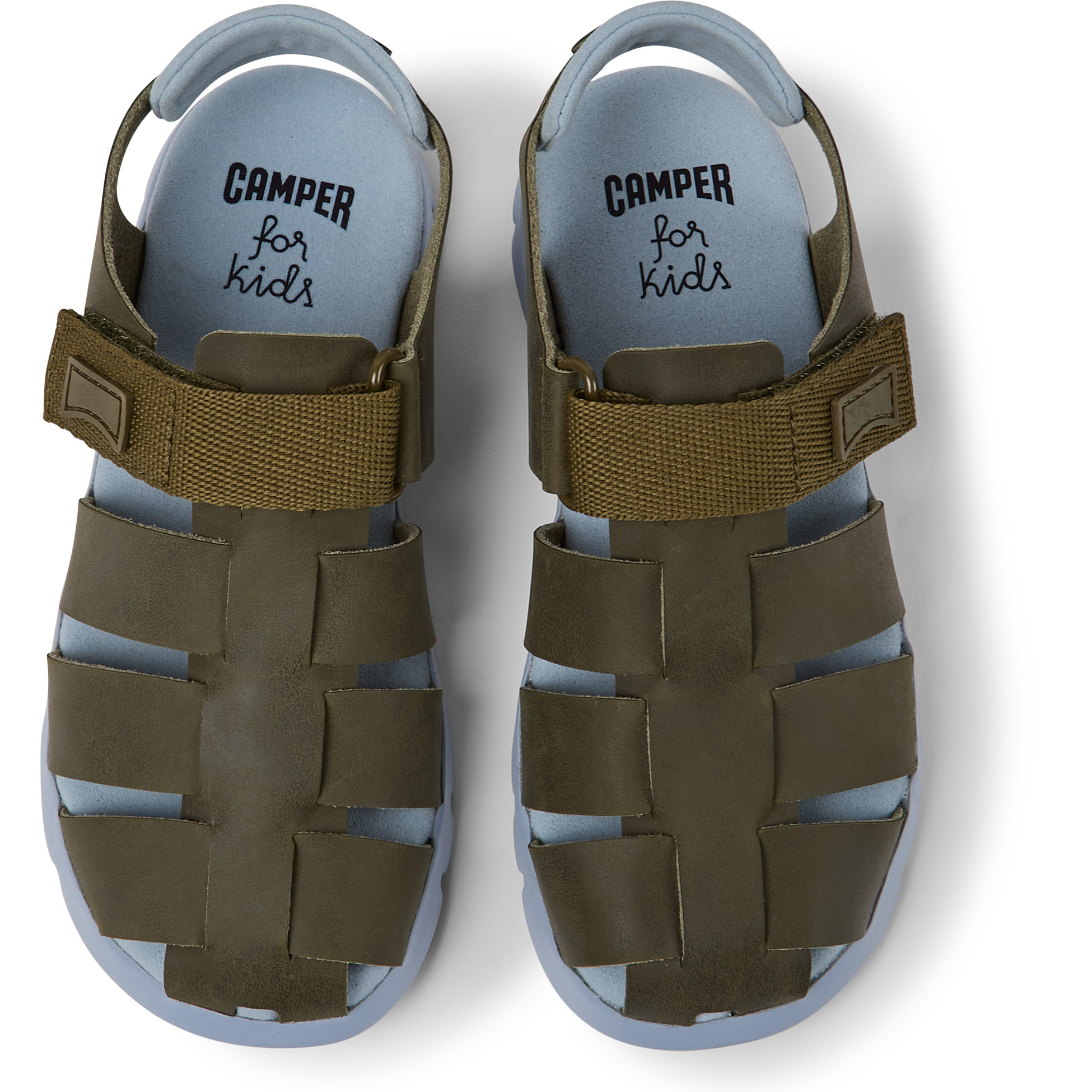 Sandalias - CAMPER Oruga - Verde - Cuero/Tejido