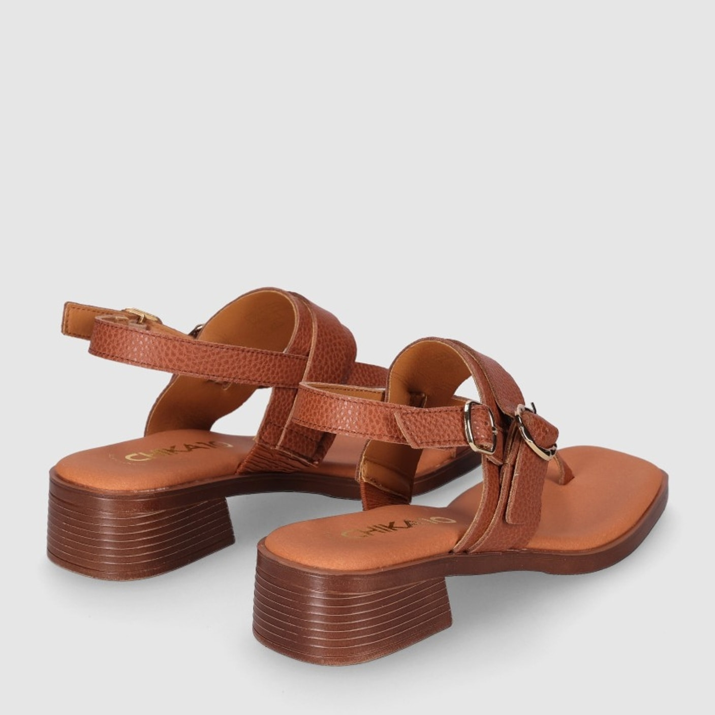 Sandalias de Serraje - Cuero - Tacón: 4 cm