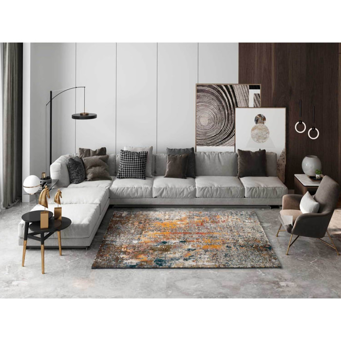 SHIRAZ Alfombra abstracta de pelo corto multicolor, varias medidas disponibles