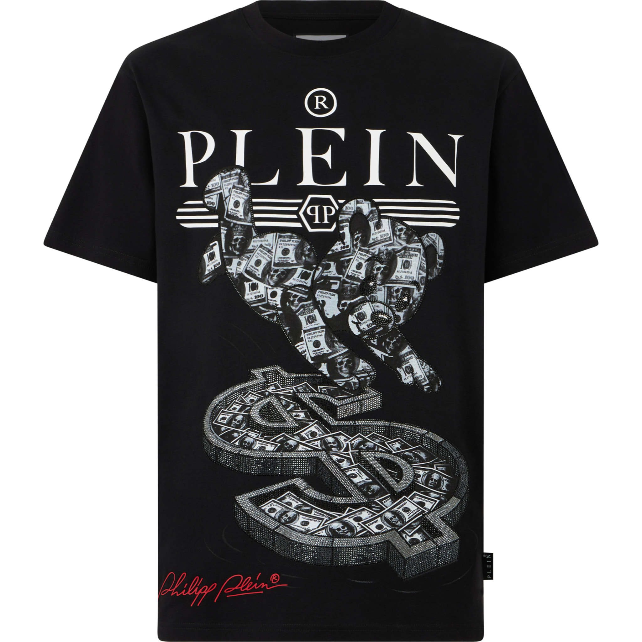 PHILIPP PLEIN Camiseta de cuello redondo y manga corta TEDDY