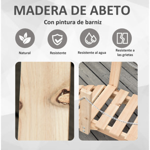 Puente de Jardín de Madera con Pasamanos de Cadenas Metálicas Puente Decorativo para Estanque Carga 5 kg para Decoración Patio 100x32x48 cm Madera Natural