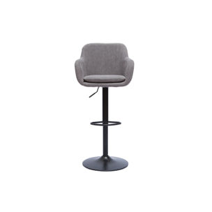 Tabourets de bar réglables tissu effet velours gris et métal (lot de 2) AMIKA