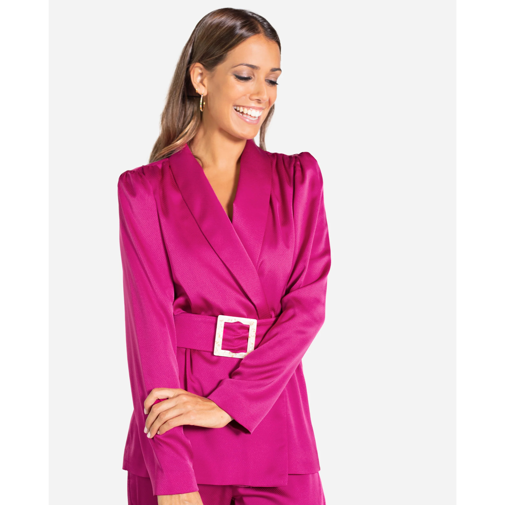 Blazer entallada fucsia