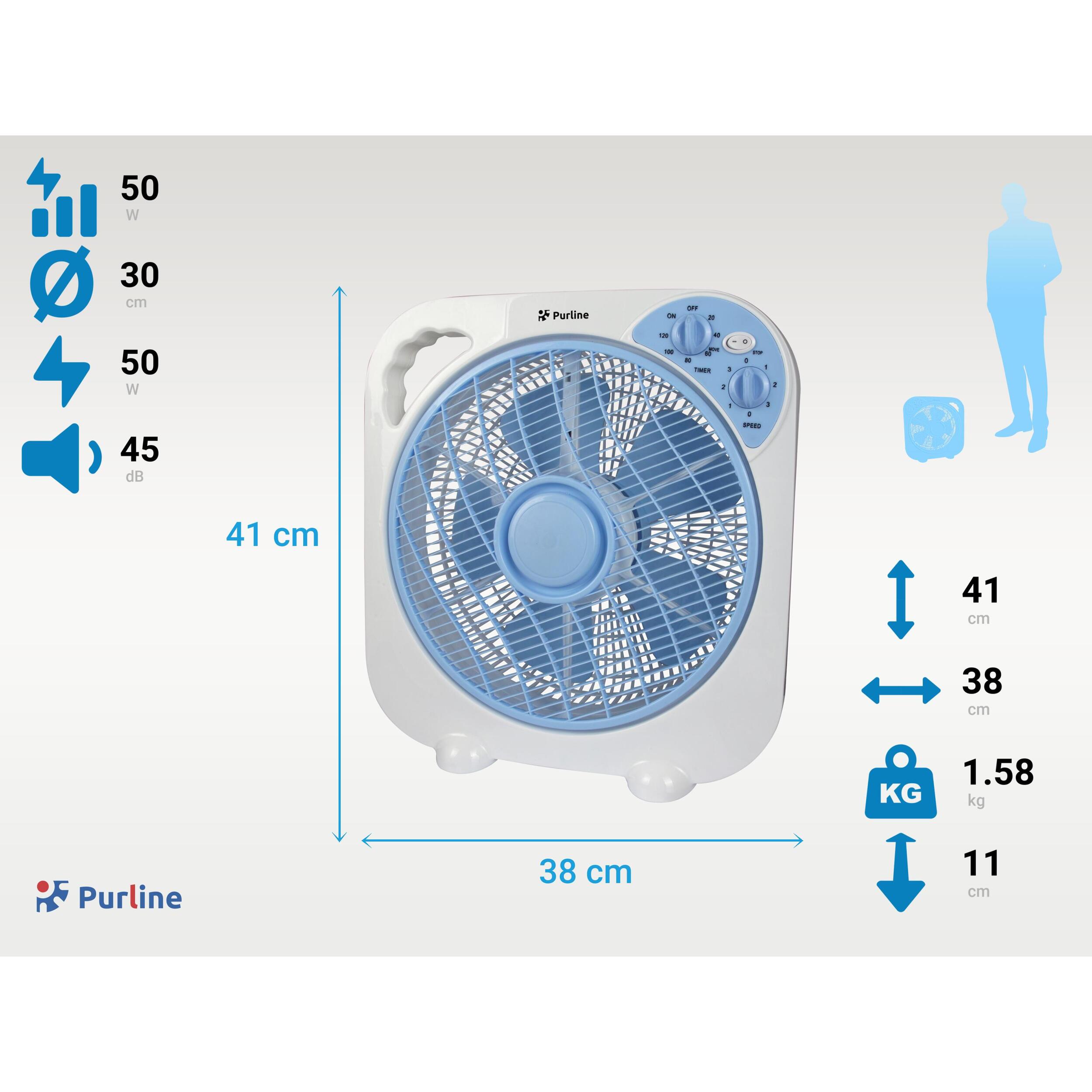 Ventilador de sobremesa o suelo portatil con temporizador VENTY PANDORA PURLINE