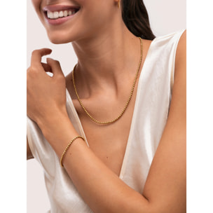 Pulsera Rosario Acero Baño Oro