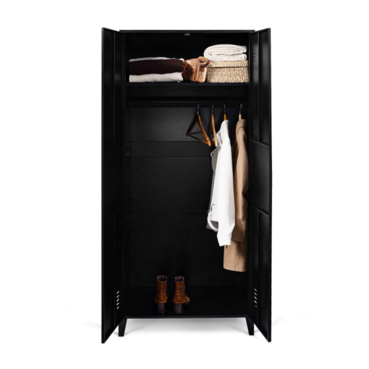 Armoire vestiaire 2 portes Storen en métal noir