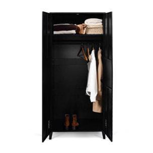 Armoire vestiaire 2 portes Storen en métal noir