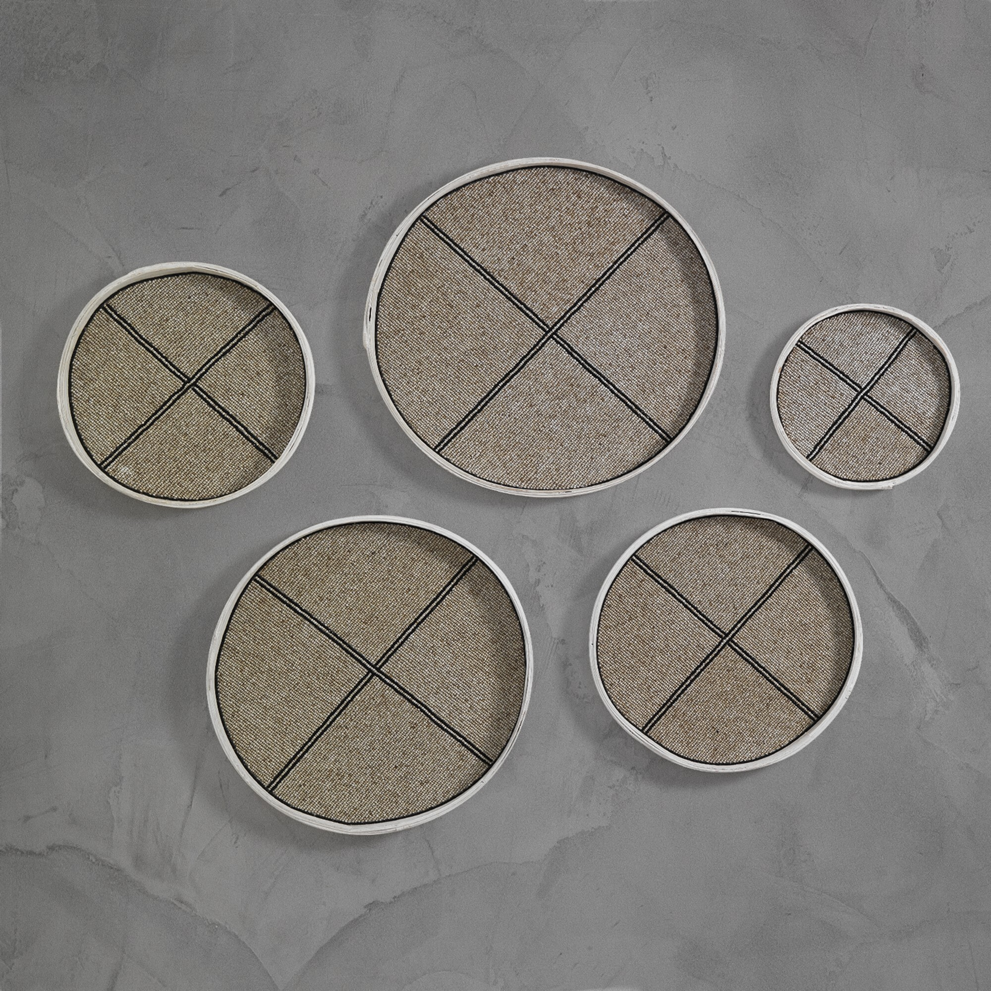 Lot de 5 assiettes décoratives Tomasucci TRUJA, marron, 25 × 25 × 2,5 cm