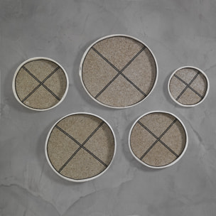 Lot de 5 assiettes décoratives Tomasucci TRUJA, marron, 25 × 25 × 2,5 cm