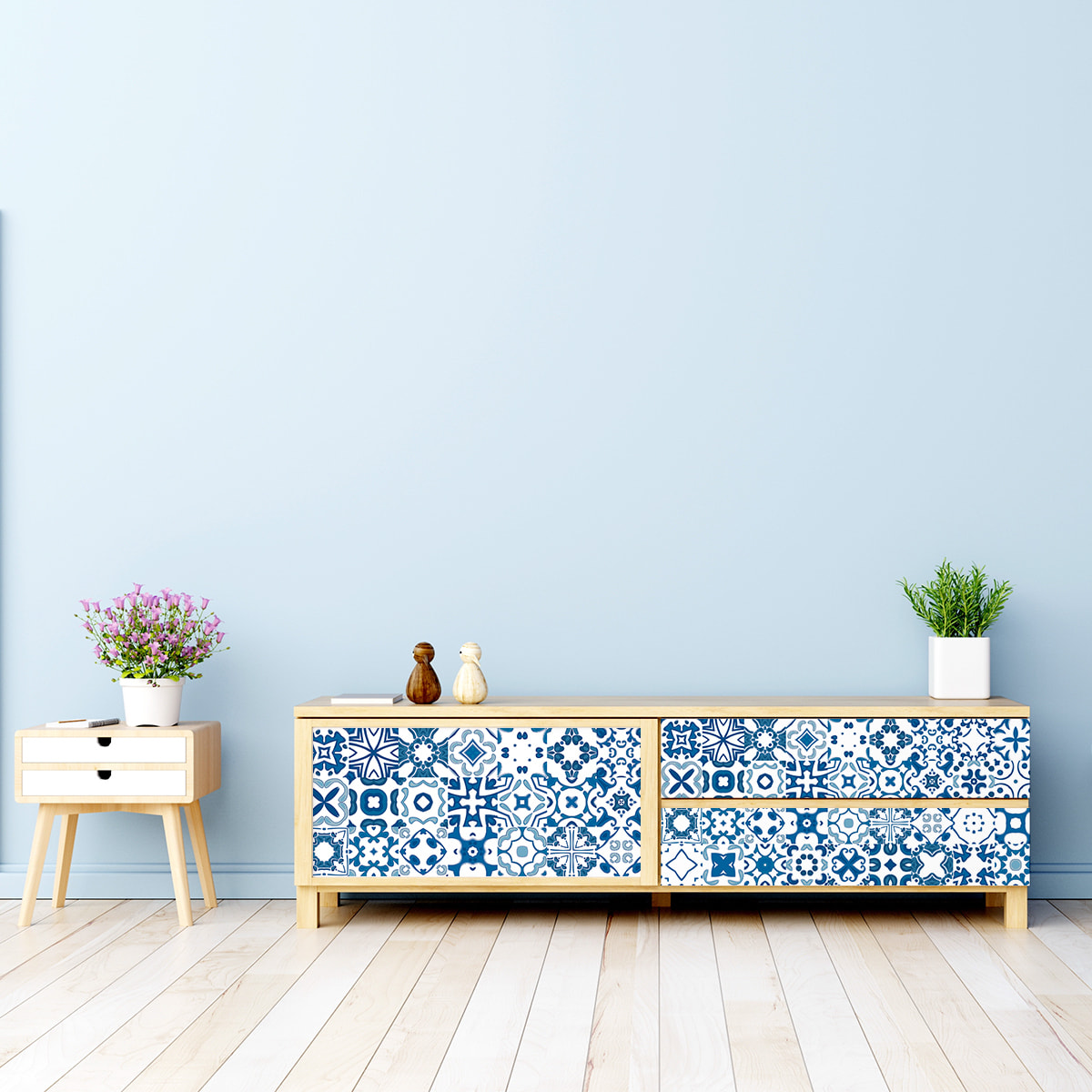Stickers décoration Meuble - Sticker adhésif Cuisine Salon - 60 STICKERS CARRELAGES MEUBLE CARMIETA