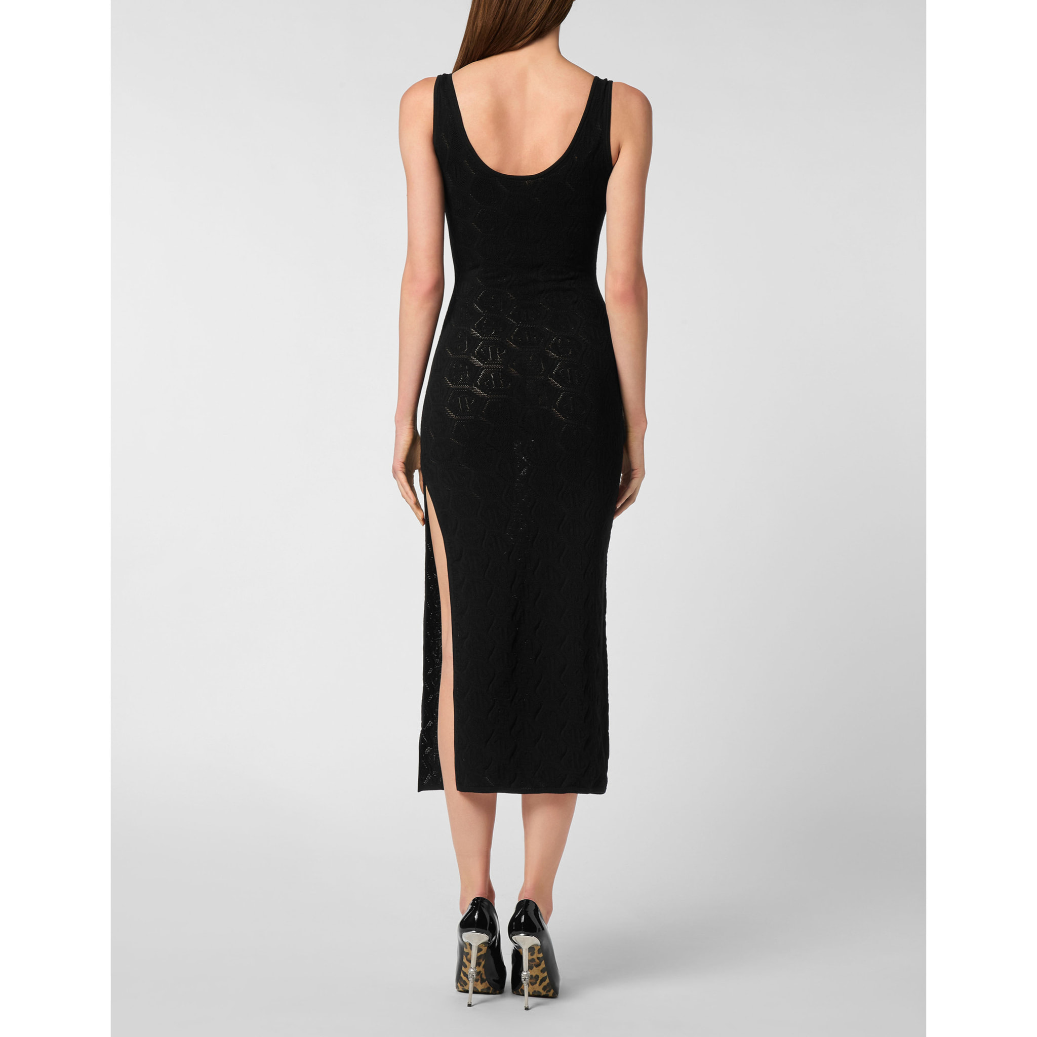 PHILIPP PLEIN Vestido de día de punto MONOGRAM