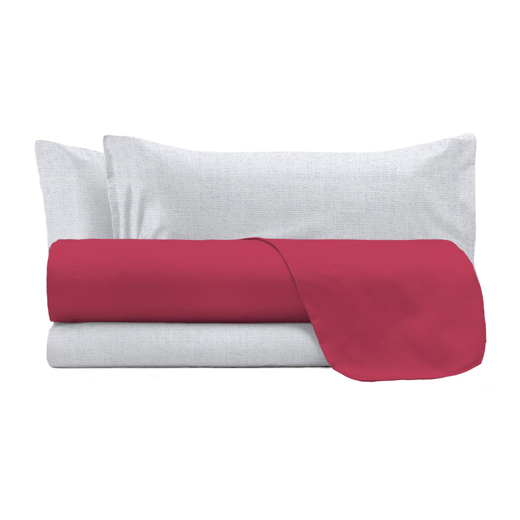 COMPLETO LETTO TRENDY CHIC MADE IN ITALY COTONE- FRAGOLA MATRIMONIALE