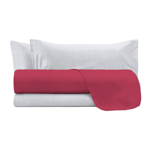 COMPLETO LETTO TRENDY CHIC MADE IN ITALY COTONE- FRAGOLA MATRIMONIALE