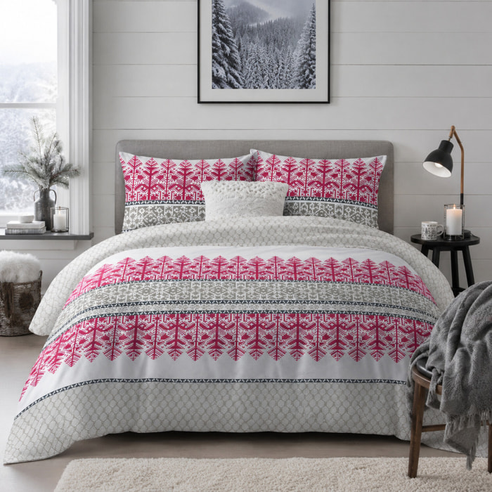 Parure housse de couette 3pcs avec taies oreiller 100% coton 57fils halti