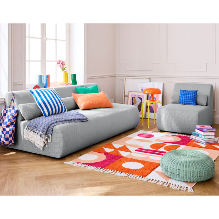 Onyx - canapé droit 3 places - en tissu mailles 3D - Gris clair