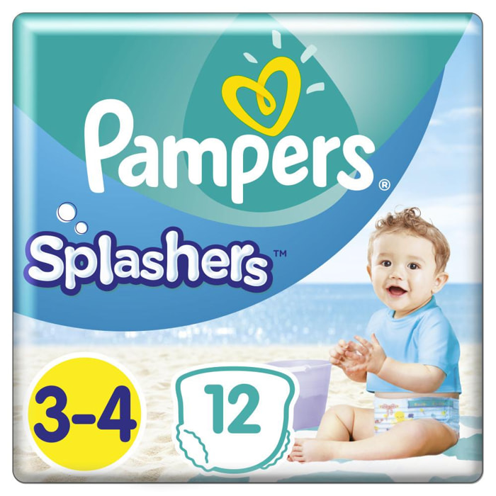 12 Couches Splashers Taille 3-4, Pampers