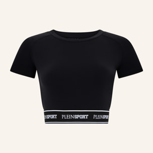 PLEIN SPORT Fleece Cropped T-Shirt