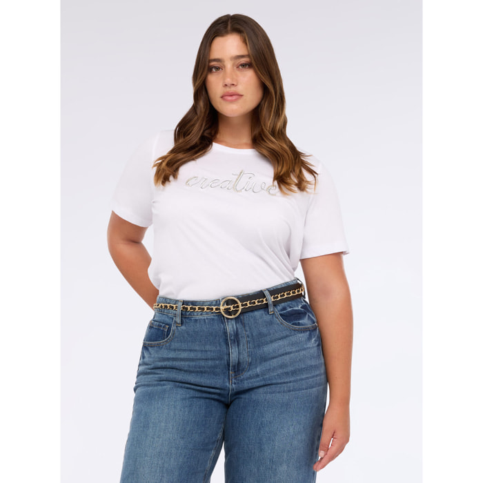 Fiorella Rubino - Cintura a catena con fibbia rotonda - Nero