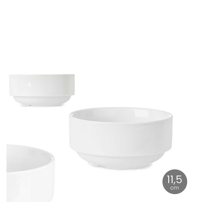 PACK 6 BOLLE IMPILABILI IN PORCELLANA 11,5 CM