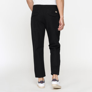 PANTALONE CHINO IN TESSUTO COTONE E LINO CON COULISSE