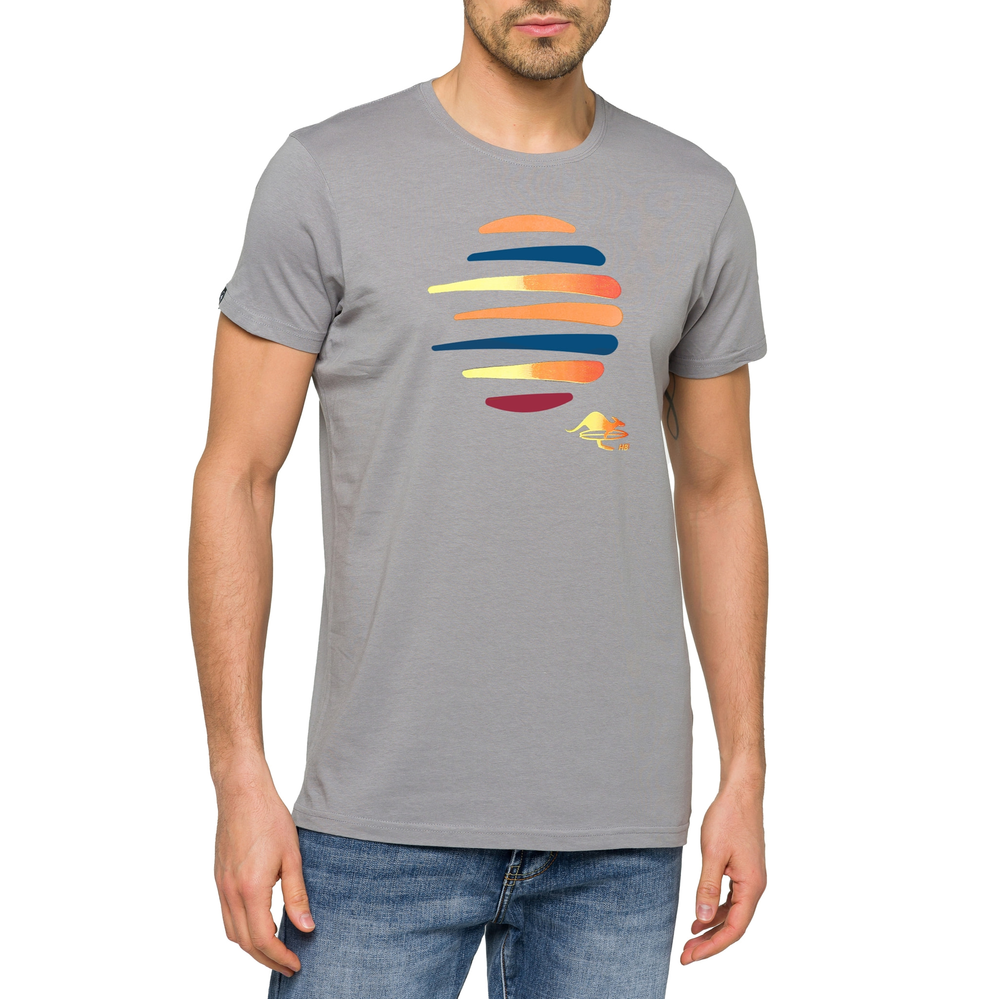 T-shirt in cotone 150 gr Hot Buttered Balangan Grigio Chiaro