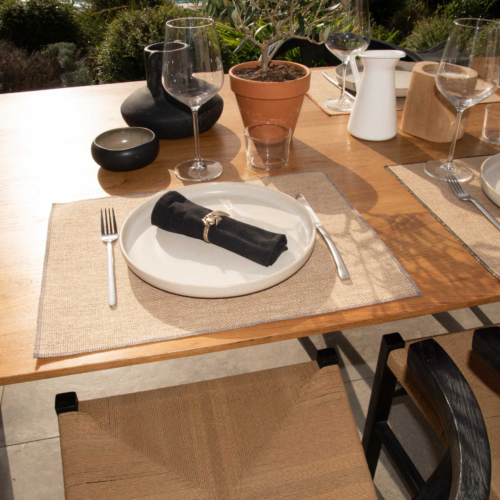 Set de table en jute enduite - Taupe