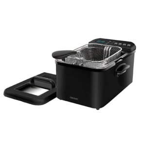 Freidora de Aceite de 3,2 Litros Cleanfry Luxury 3000 Black. 2400 W, Acero Inoxi