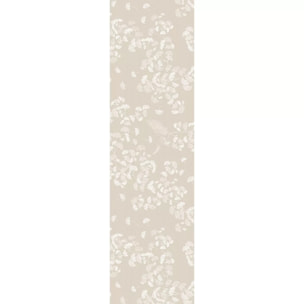 Chemin de table pur coton motif jacquard beige Mille ginkos naturel