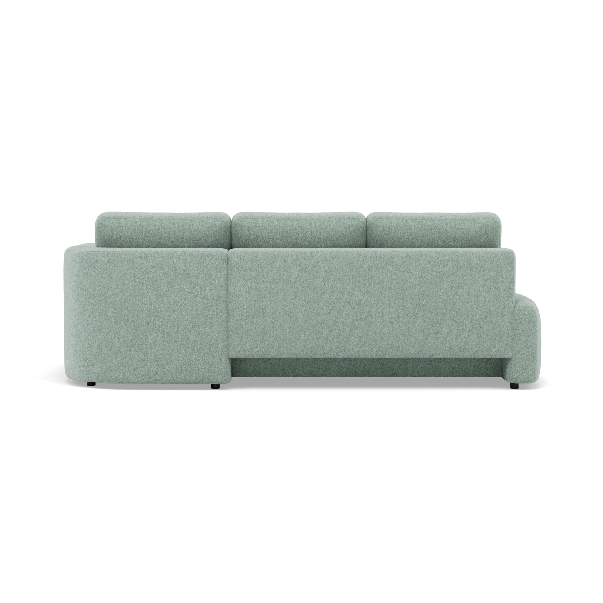 Mahina - canapé d'angle droit 4 places convertible avec coffre en tissu texturé - Bleu