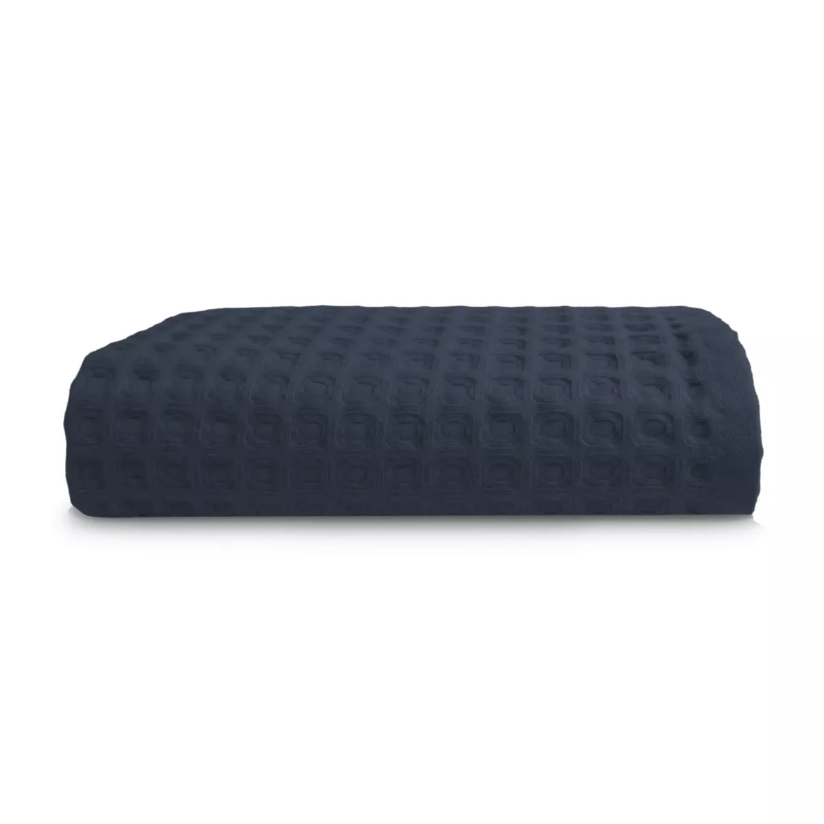 Drap de douche pur coton 240 g/m² nid d'abeille marine Detente navy