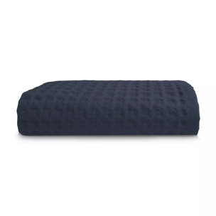 Drap de douche pur coton 240 g/m² nid d'abeille marine Detente navy