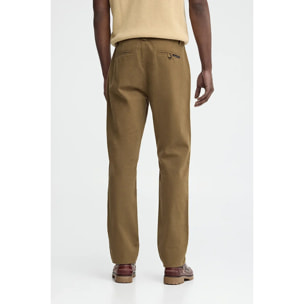 Pantalón chino camel de corte regular con logo Polo Club