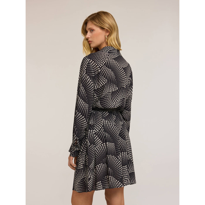 Motivi - Vestido camisero estampado de corazones - Burgundy