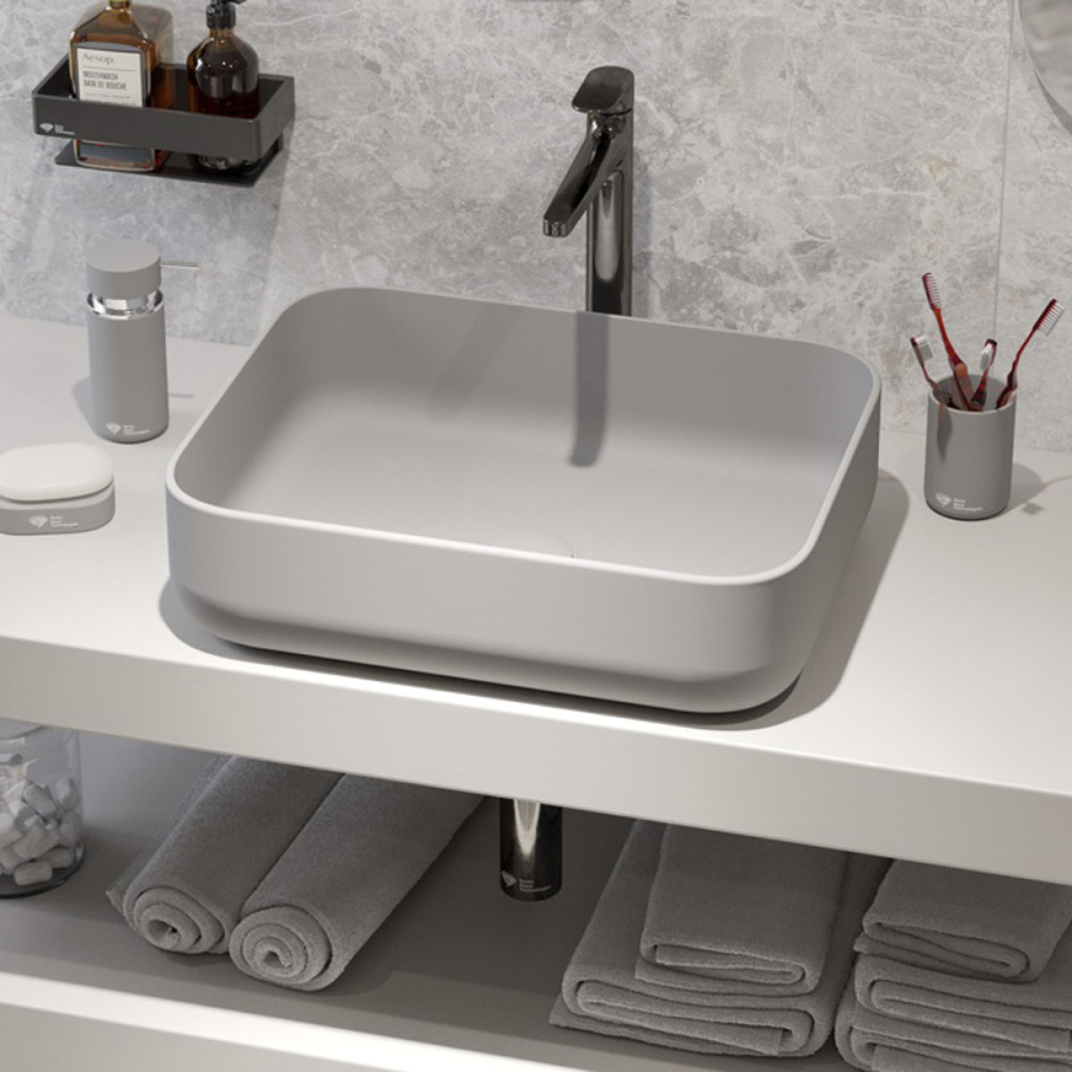 SAT DARK levier pour mitigeur XL pour lavabo, Gun metal (SATBSDAPP)