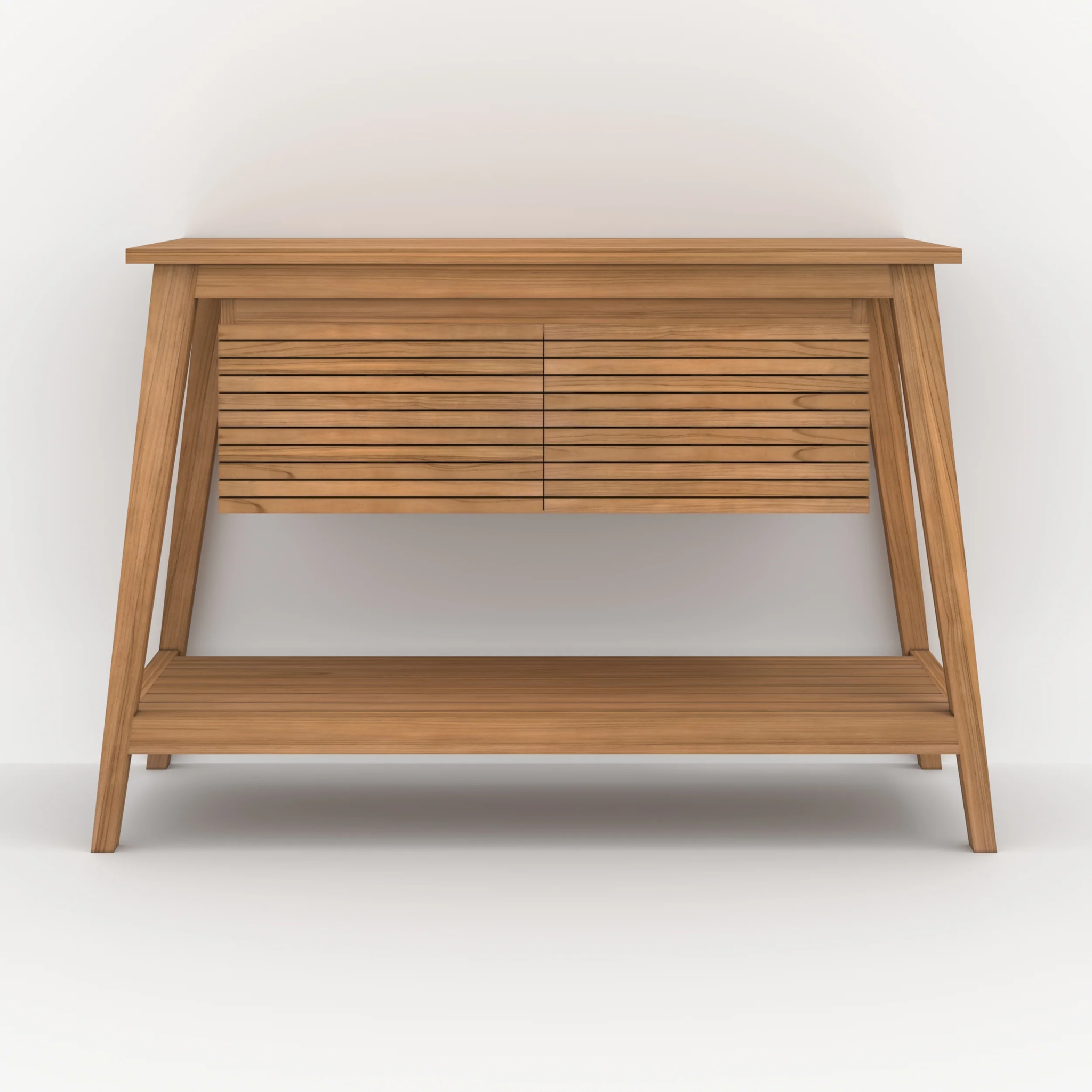 Meuble de salle de bain en bois de teck 120 cm - César