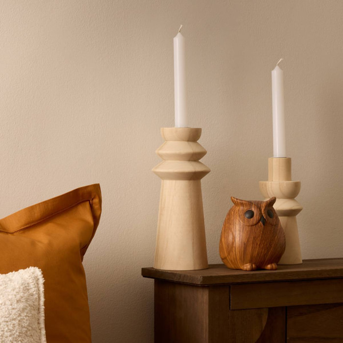 Statuette chouette Automne marron caramel 11x10,3cm