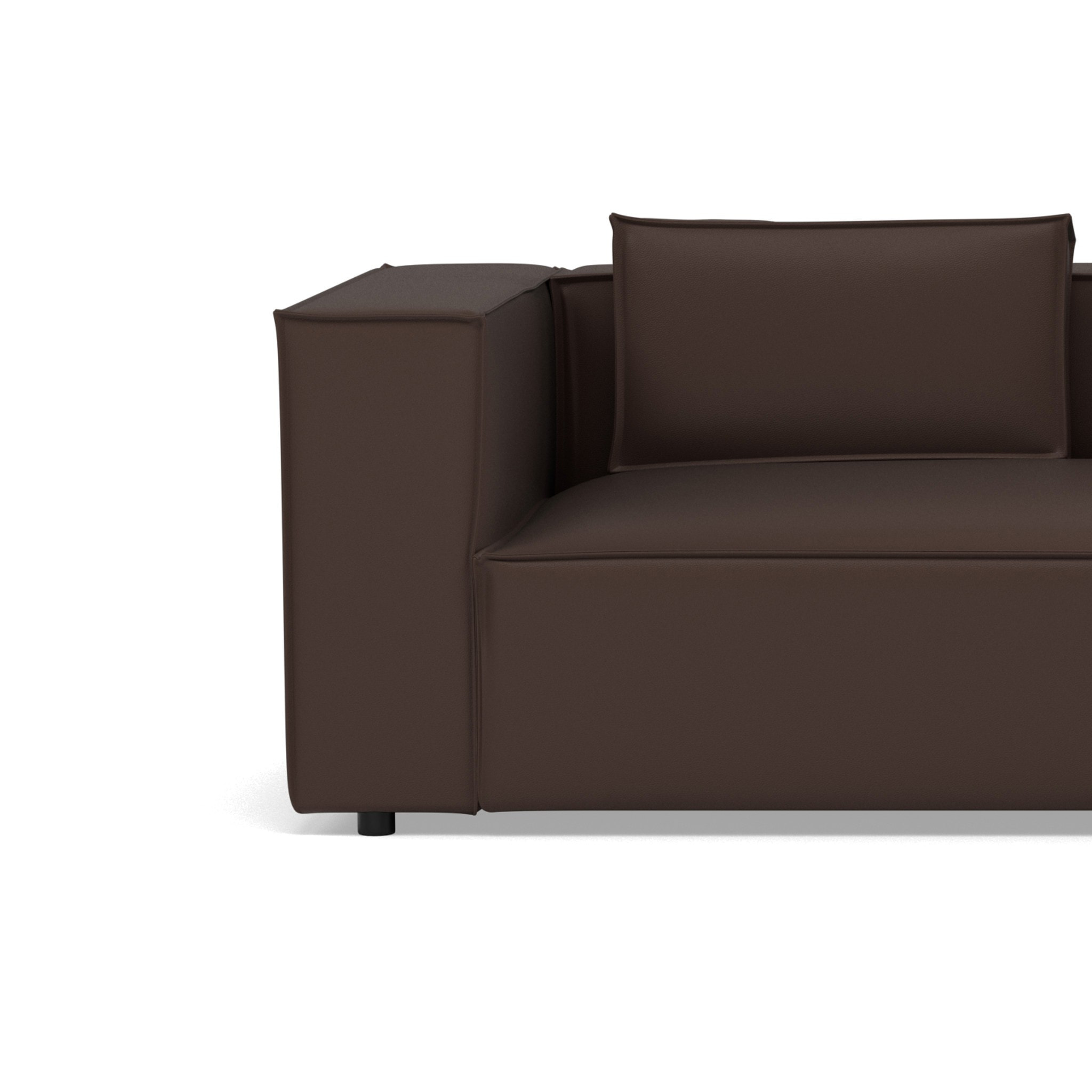 Stella - canapé d'angle droit 4 places en simili - Marron