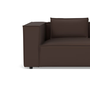 Stella - canapé d'angle droit 4 places en simili - Marron