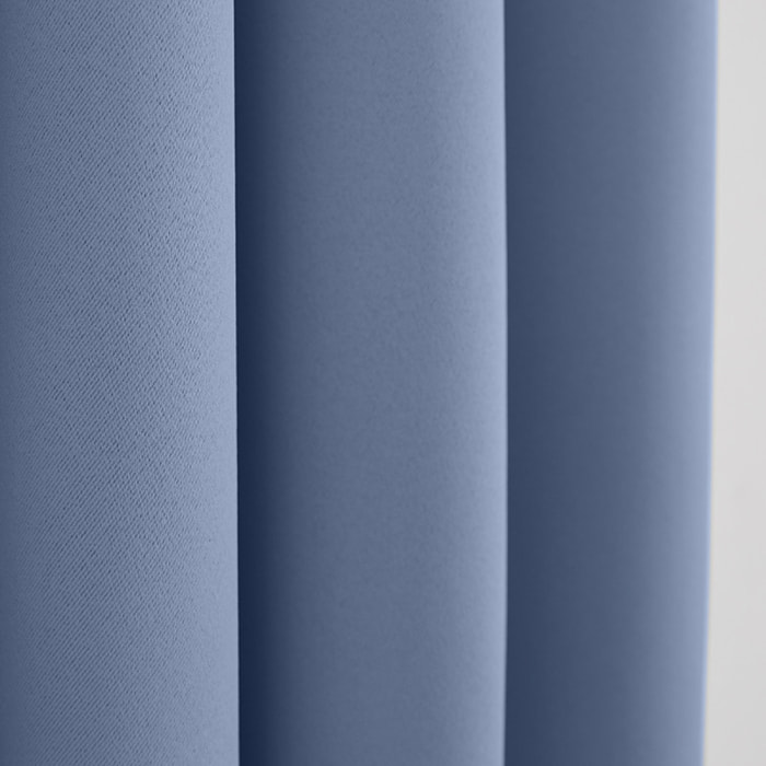 Lot de 2 rideaux occultant bleu tendre 140 x 260 cm