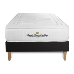 Ensemble - Matelas Mémoire de forme 20cm d'épaisseur - 3 zones de confort - Confort ferme - Sommier tapissier monobloc - 1 place