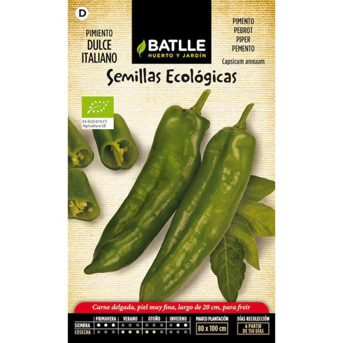 Semillas ecológicas de Pimiento Dulce Italiano - Calidad y Versatilidad