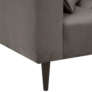 Canapé "Indra" - 3 places - velours - gris
