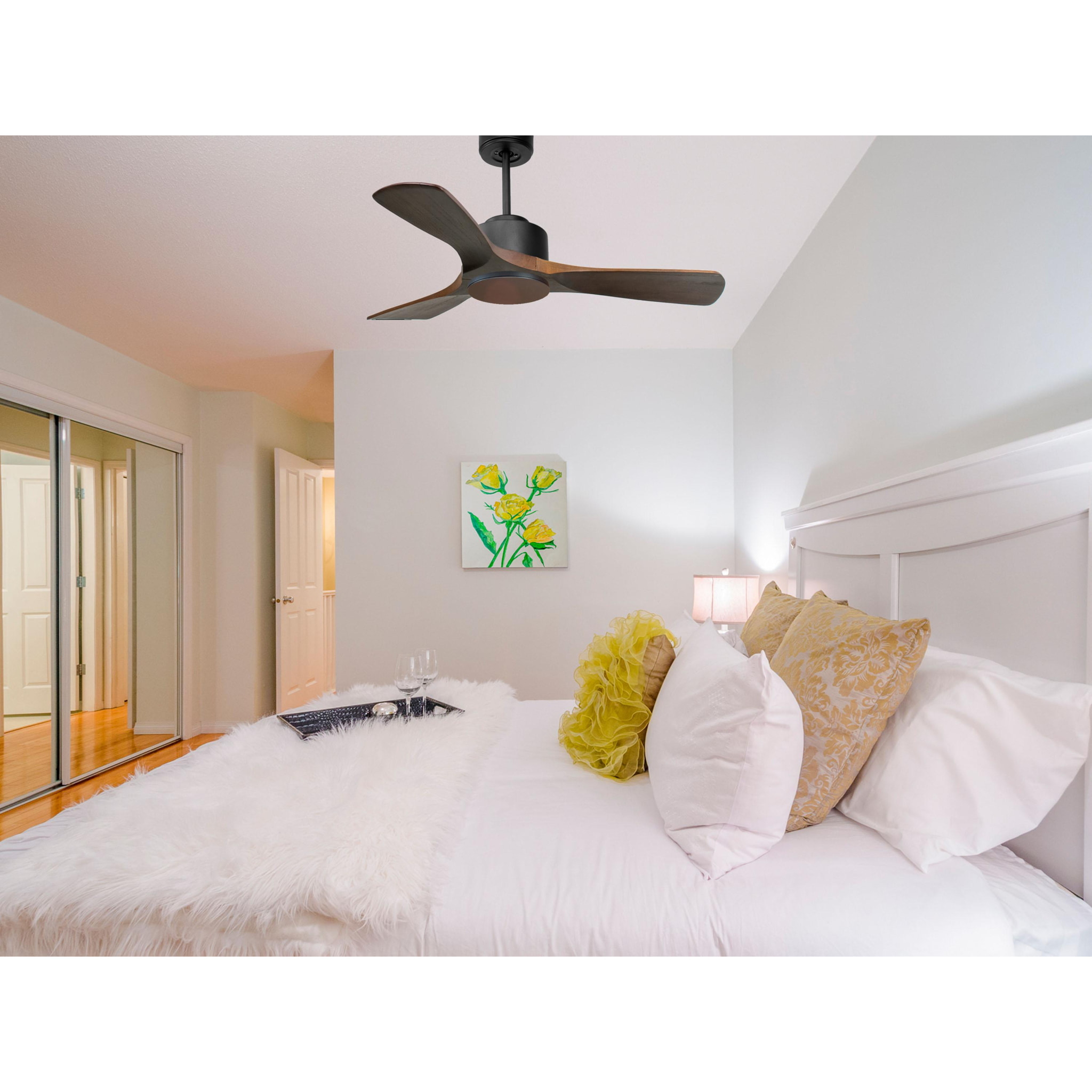 Ventilateur de plafond ø106 cm avec Wifi Réversible Hypersilence 40   W Noir