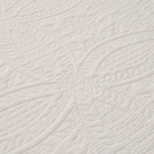 Colcha acolchada ultrasonido Fofalu color blanco 100% Algodón